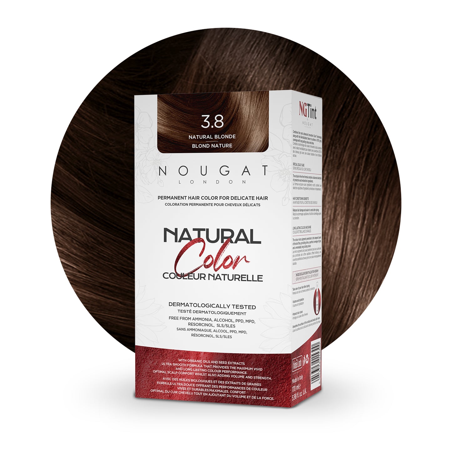 Nougat - 意大利植物染髮劑 (3.8 蜂蜜茶色)