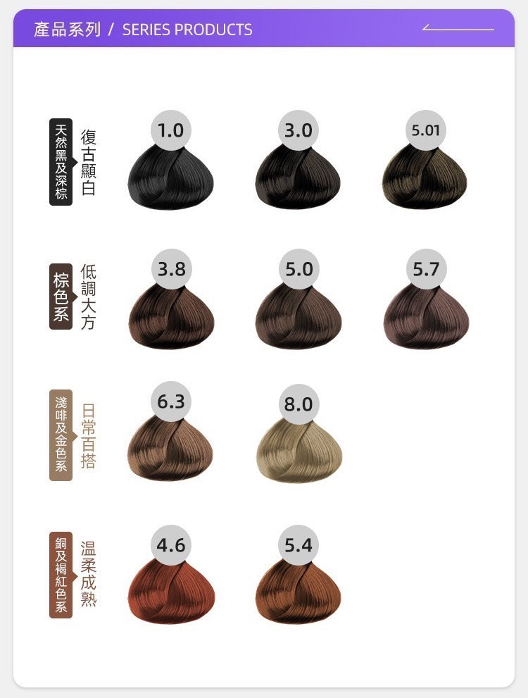 Nougat - 意大利植物染髮劑 (5.4 焦糖煙草棕)