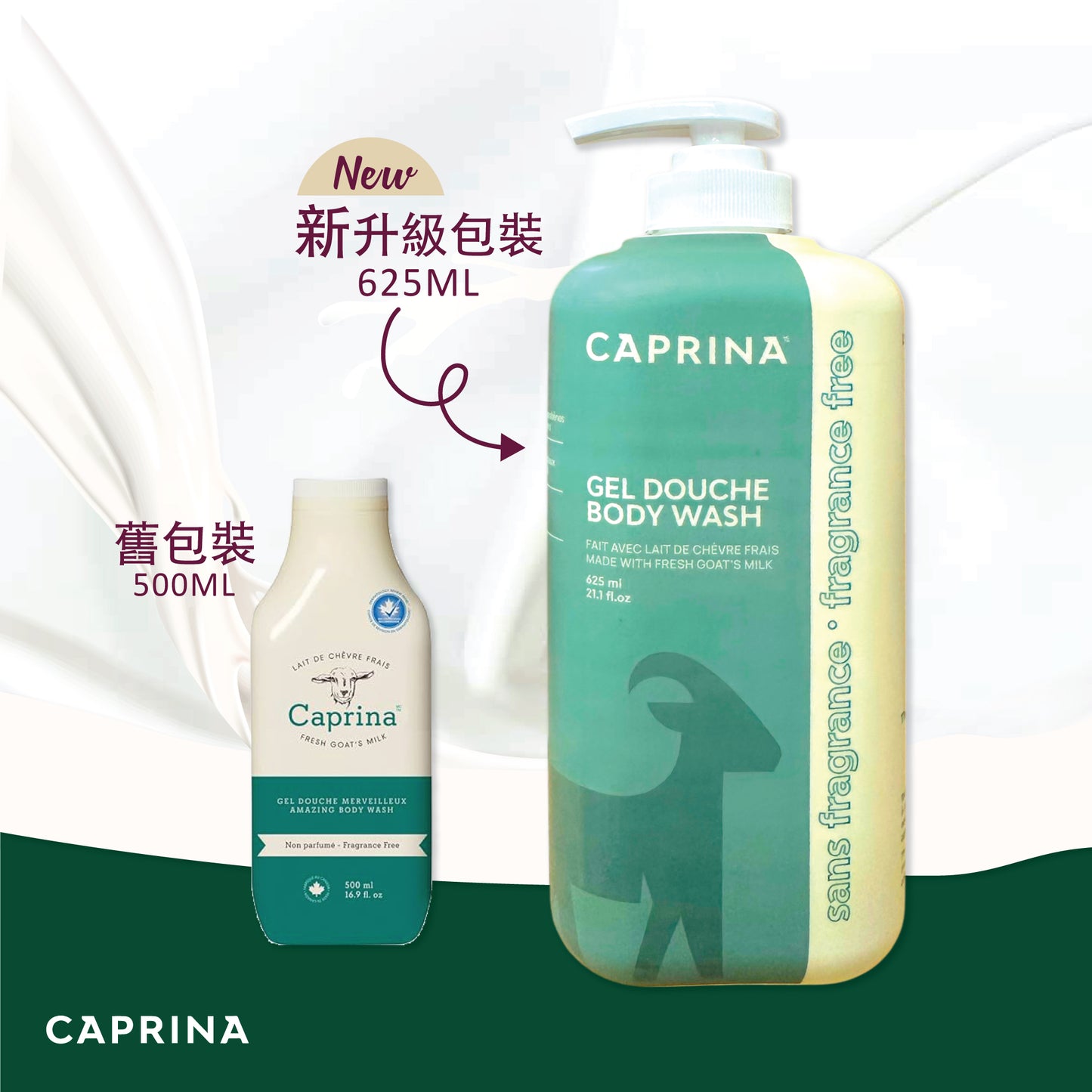Caprina - Body Wash Fragrance Free 625ML